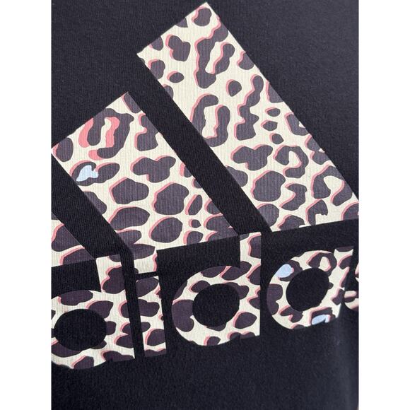 Adidas Amplifier Leopard Logo Black T-Shirt Women’s XS - Picture 4 of 10